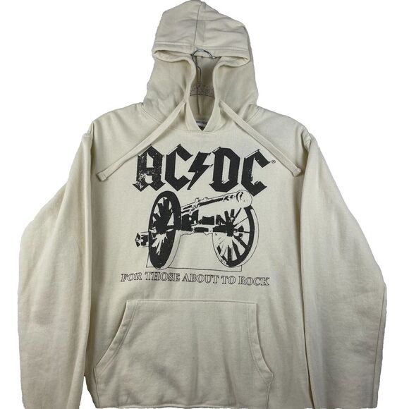 AC/DC "For Those About To Rock" Hoodie, Off White, Size S - Picture 4 of 13